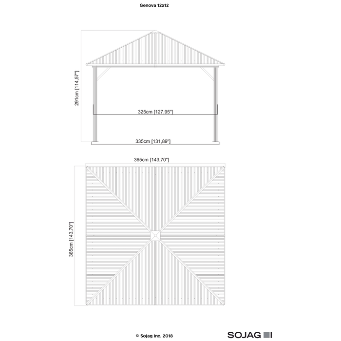 Genova II Double Roof Hardtop Gazebo 3 Genova II Double Roof Hardtop Gazebo - Image 3