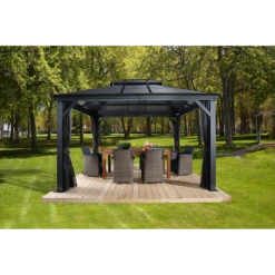 Mykonos II Double Roof Hardtop Gazebo 8 Mykonos II Double Roof Hardtop Gazebo -ShelterLogic || Arrow Shop MYKONOSII 1