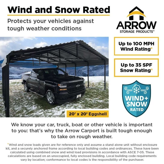Arrow Carport, 20 Ft. X 69 Ft. X 7 Ft. Eggshell 3 Arrow Carport, 20 Ft. X 69 Ft. X 7 Ft. Eggshell - Image 3