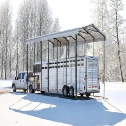 Arrow RV Carport, 14 Ft. X 29 Ft. X 14 Ft. Eggshell -ShelterLogic || Arrow Shop carportprogram cph142914 image 02