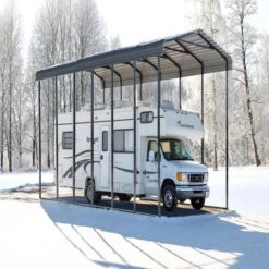 Arrow RV Carport, 14 Ft. X 29 Ft. X 14 Ft. Charcoal -ShelterLogic || Arrow Shop carportprogram cphc142914 image 02