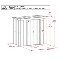 Arrow Classic Steel Storage Shed, 6 Ft. X 4 Ft., Charcoal 19 Arrow Classic Steel Storage Shed, 6 Ft. X 4 Ft., Charcoal -ShelterLogic || Arrow Shop classic 6x4 schematic 1 1