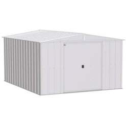 Arrow Classic Steel Storage Shed, 10 Ft. X 12 Ft., Flute Grey