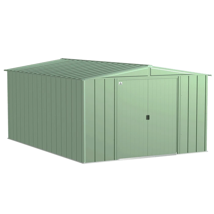 Arrow Classic Steel Storage Shed, 10 Ft. X 14 Ft., Sage Green 1 Arrow Classic Steel Storage Shed, 10 Ft. X 14 Ft., Sage Green