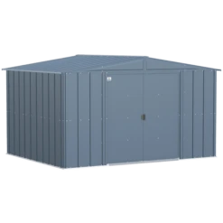 Arrow Classic Steel Storage Shed, 10 Ft. X 8 Ft., Blue Grey