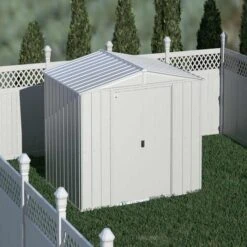 Arrow Classic Steel Storage Shed, 10 Ft. X 8 Ft., Flute Grey -ShelterLogic || Arrow Shop clg108fg image 01