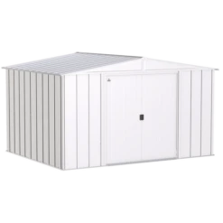 Arrow Classic Steel Storage Shed, 10 Ft. X 8 Ft., Flute Grey