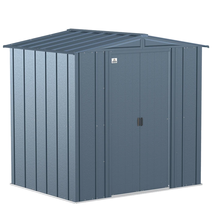 Arrow Classic Steel Storage Shed, 6 Ft. X 5 Ft., Blue Grey 1 Arrow Classic Steel Storage Shed, 6 Ft. X 5 Ft., Blue Grey