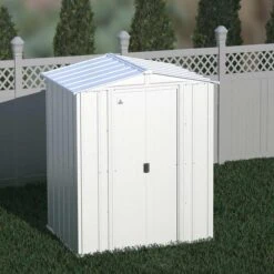 Arrow Classic Steel Storage Shed, 6 Ft. X 5 Ft., Flute Grey -ShelterLogic || Arrow Shop clg65fg image 01