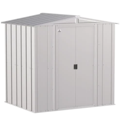 Arrow Classic Steel Storage Shed, 6 Ft. X 5 Ft., Flute Grey