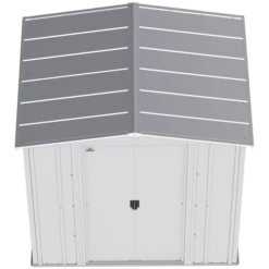 Arrow Classic Steel Storage Shed, 6 Ft. X 5 Ft., Flute Grey -ShelterLogic || Arrow Shop clg65fg silo image 03