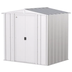 Arrow Classic Steel Storage Shed, 6 Ft. X 5 Ft., Flute Grey -ShelterLogic || Arrow Shop clg65fg silo image 06