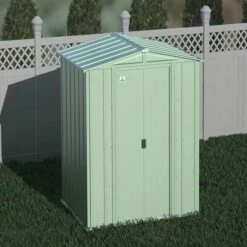 Arrow Classic Steel Storage Shed, 6 Ft. X 5 Ft., Sage Green -ShelterLogic || Arrow Shop clg65sg image 01