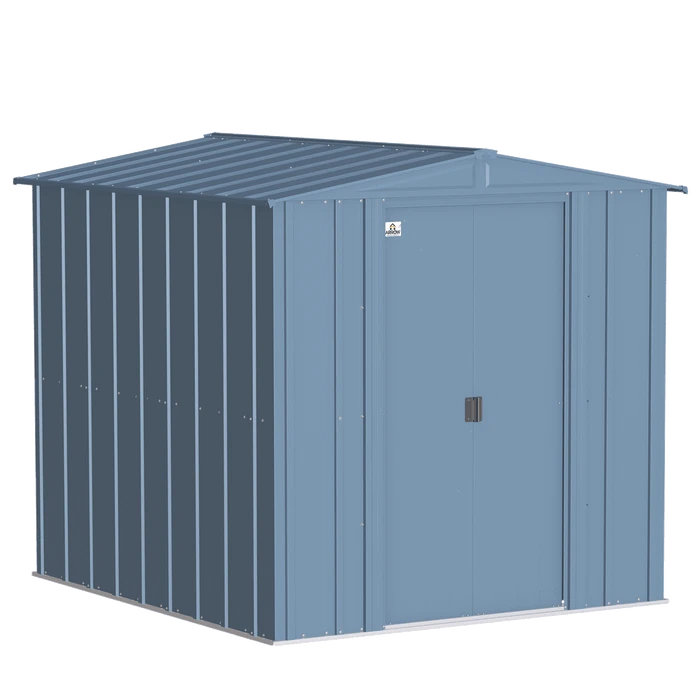 Arrow Classic Steel Storage Shed, 6 Ft. X 7 Ft., Blue Grey 1 Arrow Classic Steel Storage Shed, 6 Ft. X 7 Ft., Blue Grey