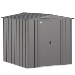 Arrow Classic Steel Storage Shed, 6 Ft. X 7 Ft., Charcoal