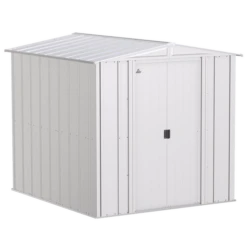 Arrow Classic Steel Storage Shed, 6 Ft. X 7 Ft., Flute Grey