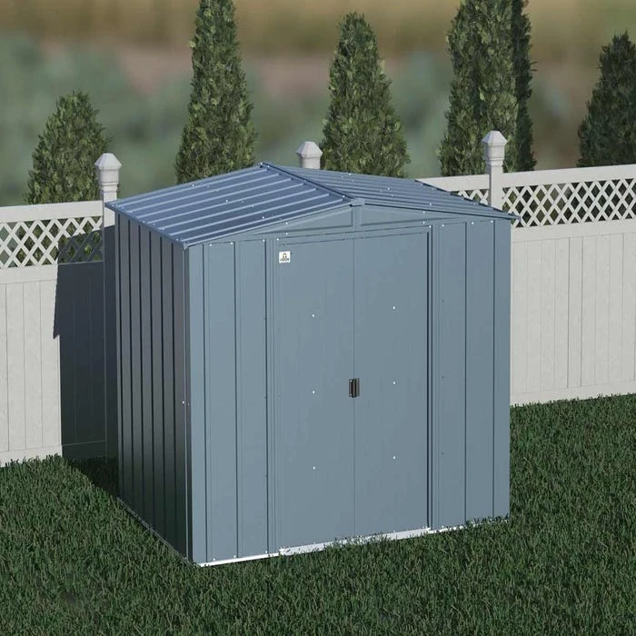 Arrow Classic Steel Storage Shed, 8 Ft. X 6 Ft., Blue Grey 4 Arrow Classic Steel Storage Shed, 8 Ft. X 6 Ft., Blue Grey - Image 4