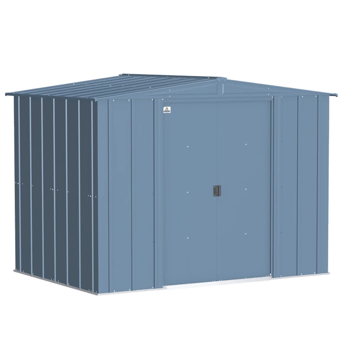 Arrow Classic Steel Storage Shed, 8 Ft. X 6 Ft., Blue Grey 1 Arrow Classic Steel Storage Shed, 8 Ft. X 6 Ft., Blue Grey