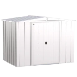 Arrow Classic Steel Storage Shed, Flute Grey