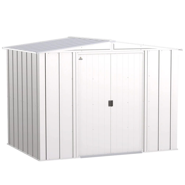 Arrow Classic Steel Storage Shed, Flute Grey 1 Arrow Classic Steel Storage Shed, Flute Grey