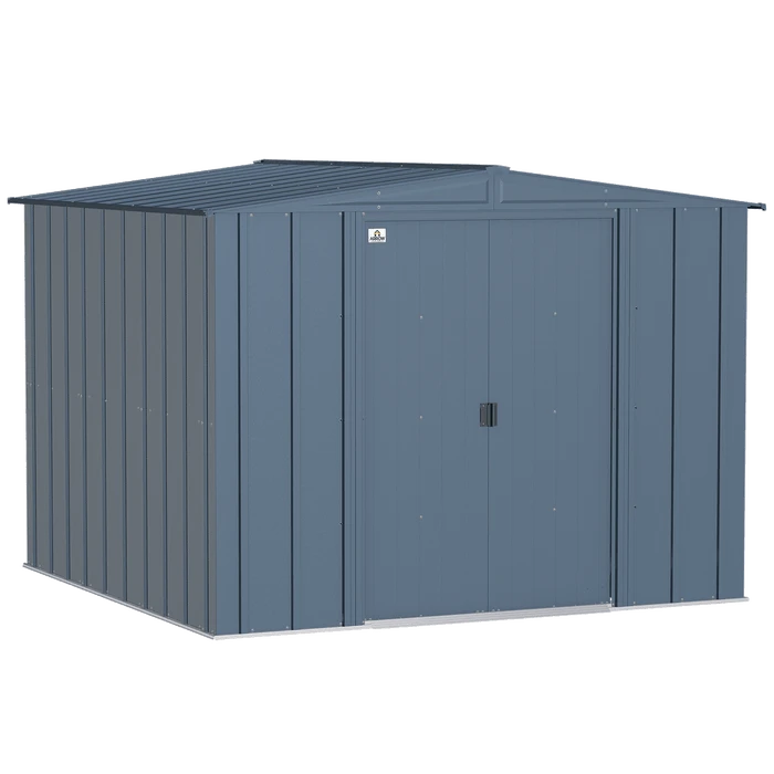 Arrow Classic Steel Storage Shed, 8 Ft. X 8 Ft., Blue Grey 1 Arrow Classic Steel Storage Shed, 8 Ft. X 8 Ft., Blue Grey