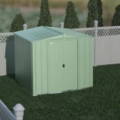 Arrow Classic Steel Storage Shed, 8 Ft. X 8 Ft., Sage Green -ShelterLogic || Arrow Shop clg88sg image 01
