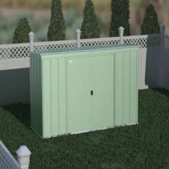 Arrow Classic Steel Storage Shed, 10 Ft. X 4 Ft., Sage Green -ShelterLogic || Arrow Shop clp104sg image 01