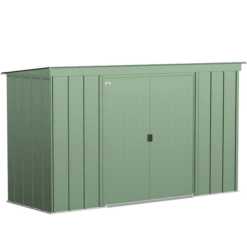 Arrow Classic Steel Storage Shed, 10 Ft. X 4 Ft., Sage Green