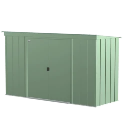 Arrow Classic Steel Storage Shed, 10 Ft. X 4 Ft., Sage Green -ShelterLogic || Arrow Shop clp104sg silo image 06