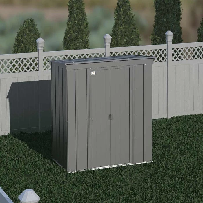 Arrow Classic Steel Storage Shed, 6 Ft. X 4 Ft., Charcoal 3 Arrow Classic Steel Storage Shed, 6 Ft. X 4 Ft., Charcoal - Image 3