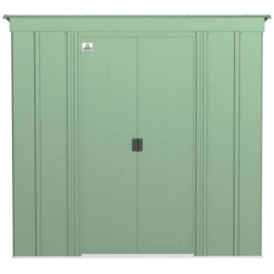 Arrow Classic Steel Storage Shed, 6 Ft. X 4 Ft., Sage Green -ShelterLogic || Arrow Shop clp64sg silo image 02