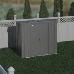 Arrow Classic Steel Storage Shed, 8 Ft. X 4 Ft., Charcoal -ShelterLogic || Arrow Shop clp84cc image 01