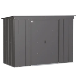 Arrow Classic Steel Storage Shed, 8 Ft. X 4 Ft., Charcoal