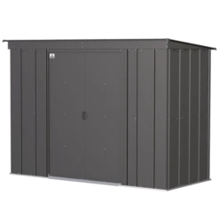 Arrow Classic Steel Storage Shed, 8 Ft. X 4 Ft., Charcoal -ShelterLogic || Arrow Shop clp84cc silo image 06
