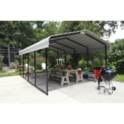 Arrow Carport, 12 Ft. X 20 Ft. X 7 Ft. Eggshell -ShelterLogic || Arrow Shop cph122007 3