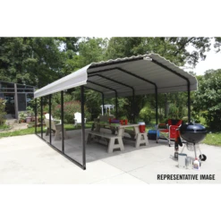 Arrow Carport, 12 Ft. X 24 Ft. X 7 Ft. Eggshell 21 Arrow Carport, 12 Ft. X 24 Ft. X 7 Ft. Eggshell -ShelterLogic || Arrow Shop cph122407 3