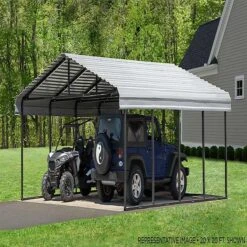 Arrow Carport, 20 Ft. X 33 Ft. X 7 Ft. Eggshell -ShelterLogic || Arrow Shop cph203307 2