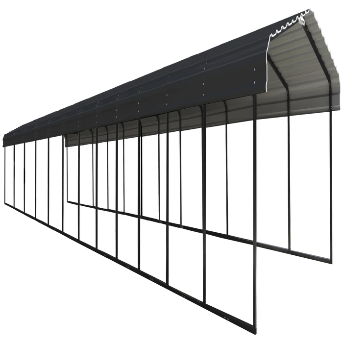 Arrow Carport, 12 Ft. X 56 Ft. X 7 Ft. Charcoal 1 Arrow Carport, 12 Ft. X 56 Ft. X 7 Ft. Charcoal