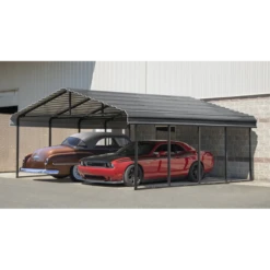 Arrow Carport, 20 Ft. X 20 Ft. X 7 Ft. Charcoal -ShelterLogic || Arrow Shop cphc202007 image 04