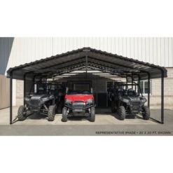 Arrow Carport, 20 Ft. X 29 Ft. X 7 Ft. Charcoal -ShelterLogic || Arrow Shop cphc20wide disclaimer image 01 1