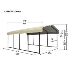 Arrow Carport, 12 Ft. X 20 Ft. X 7 Ft. Vinyl Almond 11 Arrow Carport, 12 Ft. X 20 Ft. X 7 Ft. Vinyl Almond -ShelterLogic || Arrow Shop cphv122007a schematic