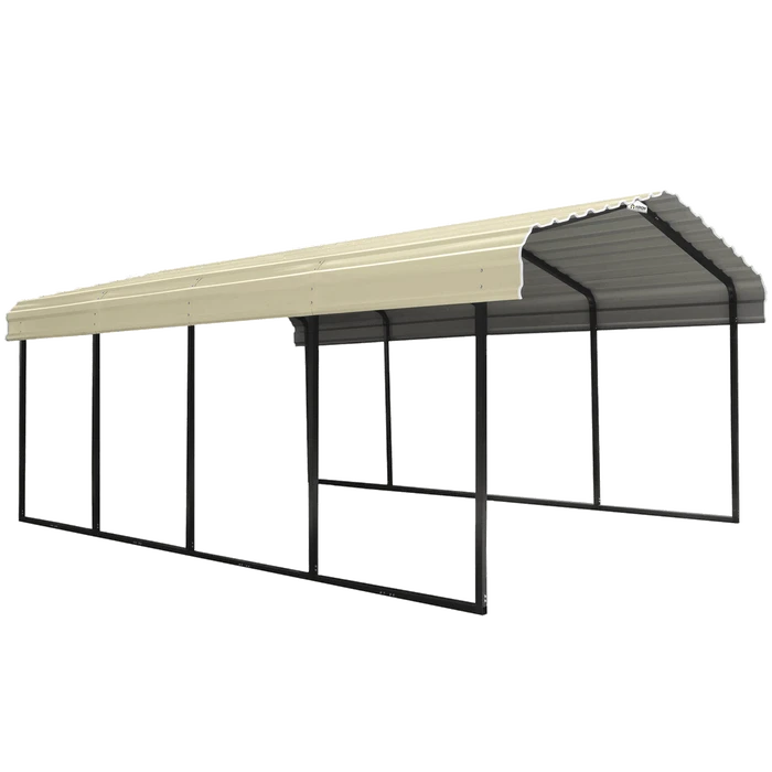 Arrow Carport, 12 Ft. X 20 Ft. X 7 Ft. Vinyl Almond 1 Arrow Carport, 12 Ft. X 20 Ft. X 7 Ft. Vinyl Almond