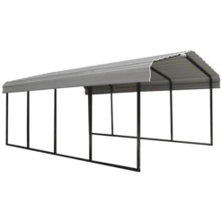 Arrow Vinyl Carport, 12 Ft. X 20 Ft. X 7 Ft. Light Grey