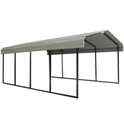 Arrow Carport, 12 Ft. X 20 Ft. X 7 Ft. Vinyl Stoney Grey