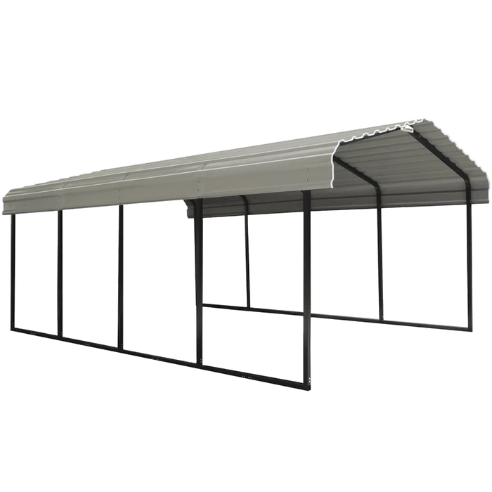 Arrow Carport, 12 Ft. X 20 Ft. X 7 Ft. Vinyl Stoney Grey 1 Arrow Carport, 12 Ft. X 20 Ft. X 7 Ft. Vinyl Stoney Grey
