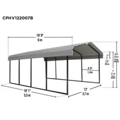 Arrow Vinyl Carport, 12 Ft. X 20 Ft. X 7 Ft. Light Grey 10 Arrow Vinyl Carport, 12 Ft. X 20 Ft. X 7 Ft. Light Grey -ShelterLogic || Arrow Shop cphv122907b schematic