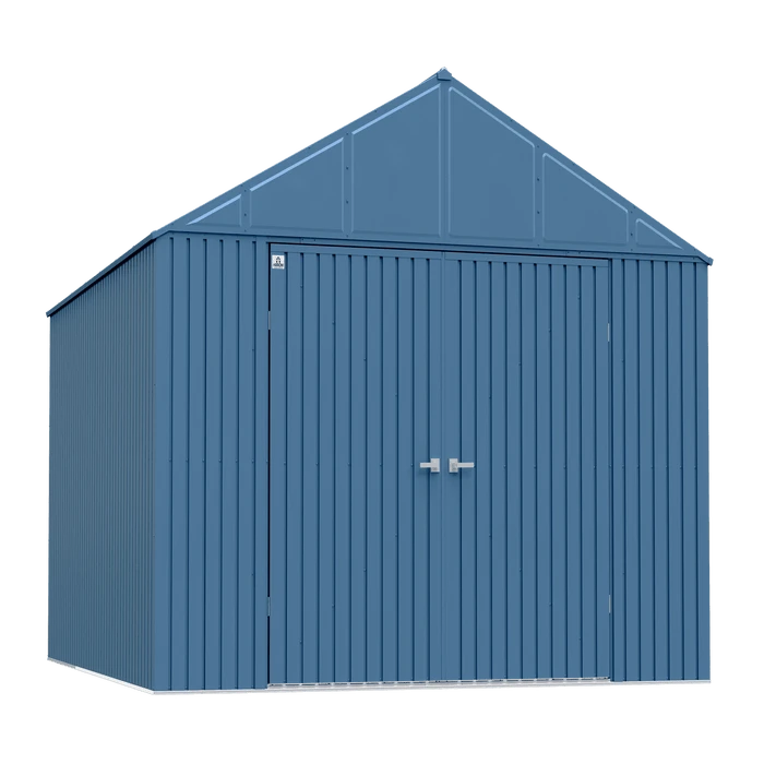 Arrow Elite Steel Storage Shed, 12x14, Blue Grey 1 Arrow Elite Steel Storage Shed, 12x14, Blue Grey
