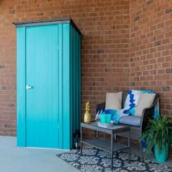 Spacemaker Patio Steel Storage Shed, 4 Ft. X 3 Ft. Teal And Anthracite -ShelterLogic || Arrow Shop cy43t21 image 01 l