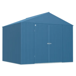 Arrow Elite Steel Storage Shed, 14x12, Blue Grey