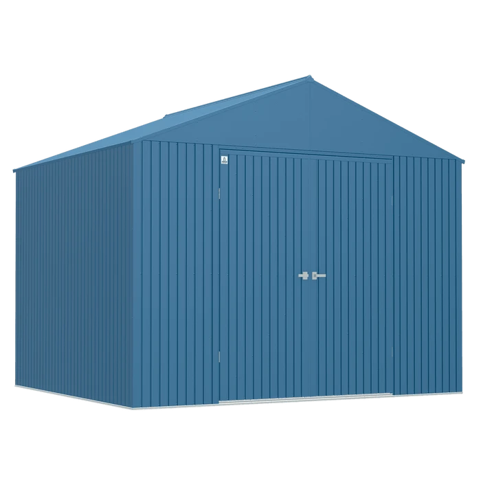 Arrow Elite Steel Storage Shed, 14x12, Blue Grey 1 Arrow Elite Steel Storage Shed, 14x12, Blue Grey